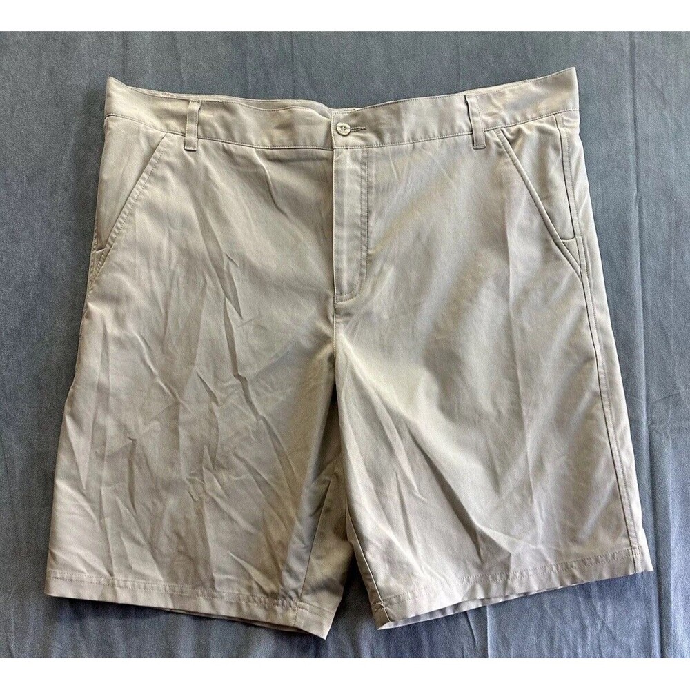 Fila Sport Golf Shorts Khaki Beige Performance Men's 40x10 Flat Front Pockets